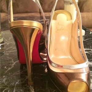 Christian Louboutin Metallic Gold and Silver Heels